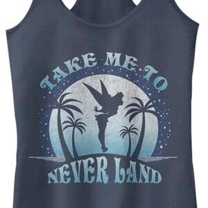 NWOT Dark Gray/Blue Tinkerbell Neverland Racerback Tank Tops